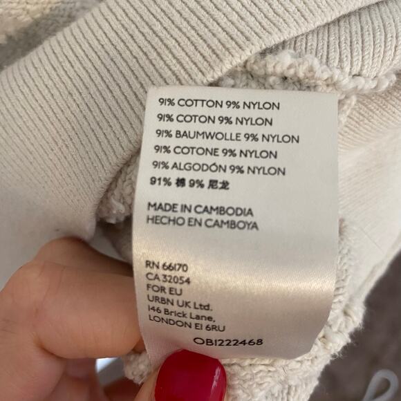 Free People Found My Friend Sweater Womens Size XL Boucle Cozy Comfy Cream - Picture 4 of 5